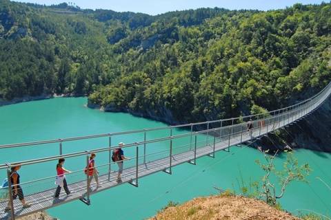 Passerelle himalayenne sur le Drac - Lac de Monteynard
