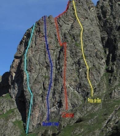 Grande voie d'escalade l'Accu